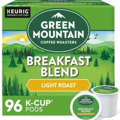 Keurig K-Cups<Green Mountain Breakfast Blend Coffee Keurig® K-Cup® Pods, Light Roast, 96/Carton (6520)
