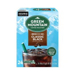 Keurig K-Cups<Green Mountain Brew-Over-Ice Classic Black Iced Coffee, Dark Roast, 0.40 oz. Keurig® K-Cup® Pods, 24/Box (390276)