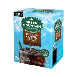 Keurig K-Cups<Green Mountain Brew-Over-Ice Classic Black Iced Coffee, Dark Roast, 0.40 oz. Keurig® K-Cup® Pods, 24/Box (390276)