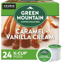 Keurig K-Cups<Green Mountain Caramel Vanilla Cream Coffee Keurig® K-Cup® Pods, Light Roast, 24/Box (6700)