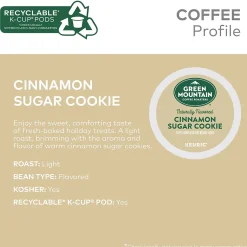 Keurig K-Cups<Green Mountain Cinnamon Sugar Cookie Coffee Keurig® K-Cup® Pods, Medium Roast, 24/Box (35814)