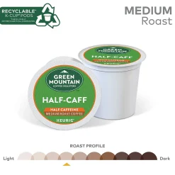 Keurig K-Cups<Green Mountain Coffee Roasters Half-Caff Coffee Keurig® K-Cup® Pods, Medium Roast, 48/Box (357446)