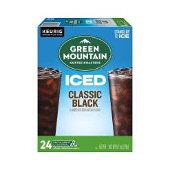 Keurig K-Cups<Green Mountain Coffee Roasters Classic Black Iced Coffee Keurig® K-Cup® Pods, Medium Roast, 24/Box (5000372042)