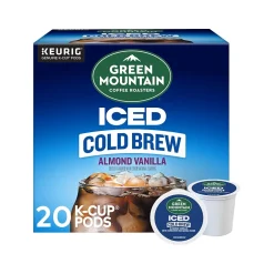 Keurig K-Cups<Green Mountain Coffee Roasters Iced Cold Brew Almond Vanilla Iced Coffee Keurig® K-Cup® Pods, Light Roast, 20/Box (5000372045)