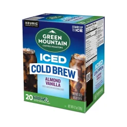 Keurig K-Cups<Green Mountain Coffee Roasters Iced Cold Brew Almond Vanilla Iced Coffee Keurig® K-Cup® Pods, Light Roast, 20/Box (5000372045)