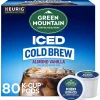 Keurig K-Cups<Green Mountain Coffee Roasters Iced Cold Brew Almond Vanilla Iced Coffee Keurig® K-Cup® Pods, Light Roast, 80/Carton