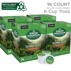 Keurig K-Cups<Green Mountain Colombia Select Coffee Keurig® K-Cup® Pods, Medium Roast, 96/Carton (6003)