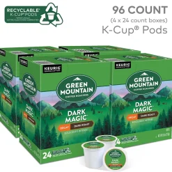 Keurig K-Cups<Green Mountain Dark Magic Decaf Coffee Keurig® K-Cup® Pods, Dark Roast, 96/Carton (504067)