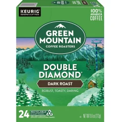 Keurig K-Cups<Green Mountain Double Diamond Coffee, Dark Roast, Keurig® K-Cup® Pods, 96/Carton (GMT4066CT)