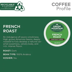 Keurig K-Cups<Green Mountain French Roast Coffee Keurig® K-Cup® Pods, Dark Roast, 24/Box (6694)
