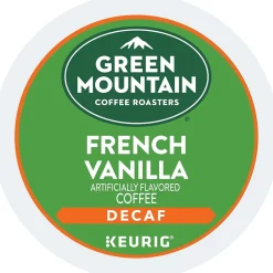 Keurig K-Cups<Green Mountain French Vanilla Decaf Coffee Keurig® K-Cup® Pods, Light Roast, 96/Carton (7732CT)