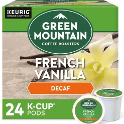 Keurig K-Cups<Green Mountain French Vanilla Decaf Coffee Keurig® K-Cup® Pods, Light Roast, 24/Box (7732)