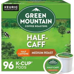 Keurig K-Cups<Green Mountain Half-Caff Coffee Keurig® K-Cup® Pods, Medium Roast, 96/Carton (69997)