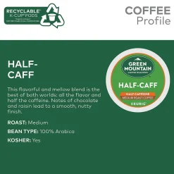 Keurig K-Cups<Green Mountain Half-Caff Coffee Keurig® K-Cup® Pods, Medium Roast, 24/Box (6999)