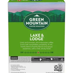 Keurig K-Cups<Green Mountain Lake & Lodge Coffee, Medium Roast, 0.31 oz. Keurig® K-Cup® Pods, 24/Box (6523)