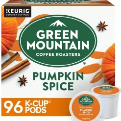 Keurig K-Cups<Green Mountain Pumpkin Spice Coffee, Keurig® K-Cup® Pod, Light Roast, 96/Carton (6758)
