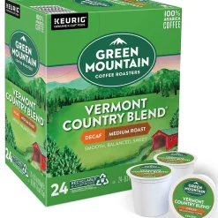 Keurig K-Cups<Green Mountain Vermont Country Blend Decaf Coffee Keurig® K-Cup® Pods, Medium Roast, 24/Box (7602)