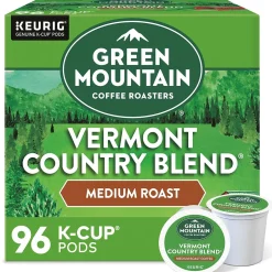 Keurig K-Cups<Green Mountain Vermont Country Blend Coffee Keurig® K-Cup® Pods, Medium Roast, 96/Carton (GMT6602CT)
