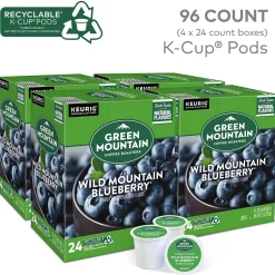 Keurig K-Cups<Green Mountain Wild Mountain Blueberry Coffee Keurig® K-Cup® Pods, Light Roast, 96/Carton (67832)
