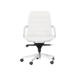New Capsule Ergonomic Faux Leather Swivel Task Chair, White (GMCC-00852) Office Chairs