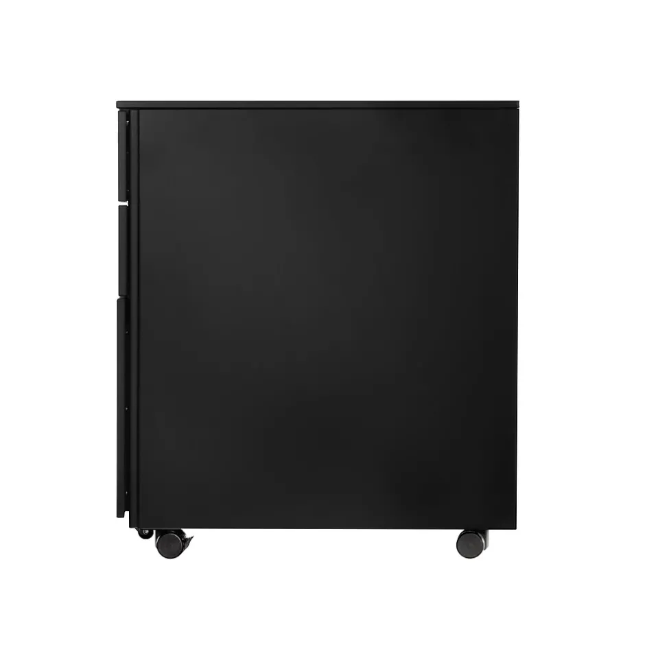 3-Drawer Mobile Vertical File Cabinet, Letter/Legal Size, Lockable, 23.62"H x 15.35"W x 20.47"D, Black (GMCC-00849) File Cabinets