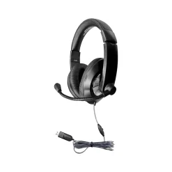 Hamilton Buhl Smart-Trek Deluxe USB-A Noise Canceling Stereo Computer Headset, Black/Silver (ST2BKU)* Headsets