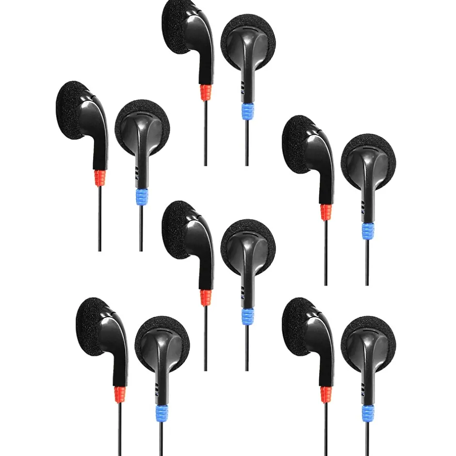 Hamilton Buhl HamiltonBuhl Ear Buds, Black, 6/Pack (HECHABUD-6)