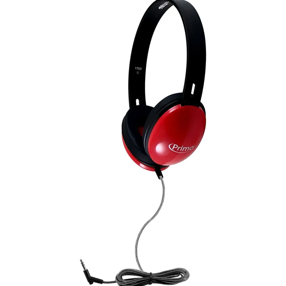 Hamilton Buhl HamiltonBuhl Primo Stereo Headphones, Red, 2/Pack (HECPRM100R-2)