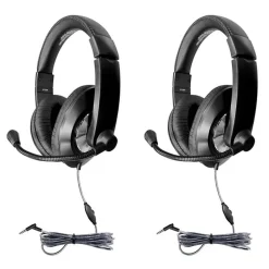 Hamilton Buhl HamiltonBuhl Smart-Trek Deluxe Stereo Headphones, 2/Pack (HECST2BK-2)