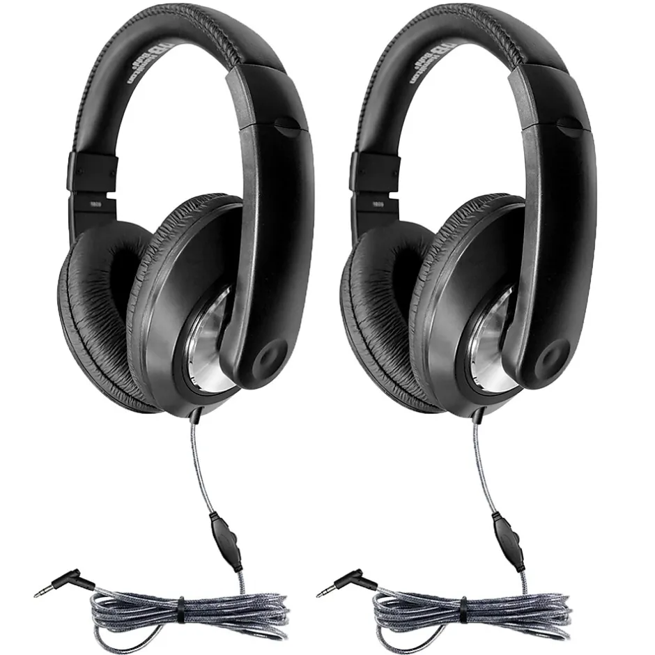 Hamilton Buhl HamiltonBuhl Smart-Trek Deluxe Stereo Headphones, 2/Pack (HECST1BK-2)