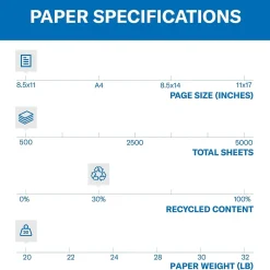 Clearance 30% Recycled Fore MP Colors 8.5" x 11" Multipurpose Paper, 20 lbs., Tan, 500/Ream (102863) Multipurpose Paper