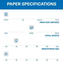 Best Copy Plus 8.5" x 11" Copy Paper, 20 lbs., 92 Brightness, 2500 Sheets/Carton (105650) Copy Paper