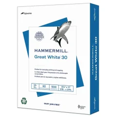 Online Great White 30% Recycled 8.5" x 11" Copy Paper, 20 lbs., 92 Brightness, 500 Sheets/Ream (86700) Copy Paper