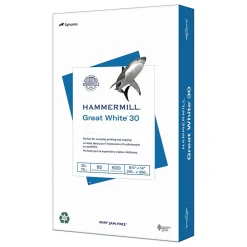 Clearance Great White 30% Recycled 8.5" x 14" Copy Paper, 20 lbs., 92 Brightness, 500/Ream (HAM86704) Copy Paper