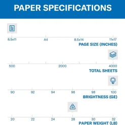 Outlet Premium 8.5" x 11" 3-Hole Punched Color Copy Paper, 28 lbs., 100 Brightness, 500 Sheets/Ream, 8 Reams/Carton (102500) Copy Paper