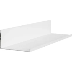 Discount No-Stud Single Aluminum Floating Shelf, 18-In., White Powder Coat (HANL18W) Shelving