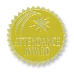 Discount Attendance Award Gold Foil Embossed Certificate Seals, 1-3/4", Pack of 54 (H-VA375) Awards & Certificates