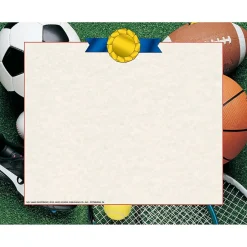 New Hayes Publishing Athletic Border Paper, 8.5" x 11, 50 Sheets Per Pack, 3 Packs (H-VA642-3) Classroom Paper
