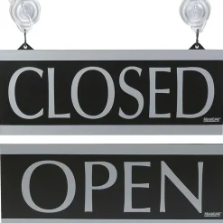 Social Distance Signage<Headline ® Century Series Office Signs, "OPEN/CLOSED", 5"x13", 1 each