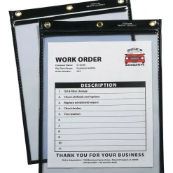 C-Line Heavy-Duty Super Heavyweight Plus Shop Ticket Holders, 12" x 9", Black, 15/Bx (CLI50912) New