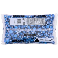 Chocolate<KISSES HERSHEY'S Dark Blue Foil Milk Chocolate Pieces, 66.7 oz., 400/Bag (HEC60194)