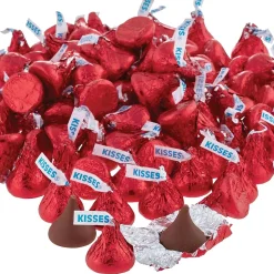 Chocolate<KISSES HERSHEY'S Red Foil Milk Chocolate Pieces, 66.67 oz. (HEC60286)