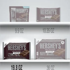 Chocolate<Hershey's Milk Chocolate Snack Size, Candy Bars Jumbo Bag, 19.8 oz (246-00015)