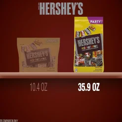 Chocolate<Hershey's Miniatures Assorted Chocolate Candy Party Pack, 35.9 oz (HEC21458)