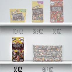 Chocolate<Hershey's Miniatures Variety Milk Chocolate Candy Bar, 56 oz., 180/Bag (HEC21543)