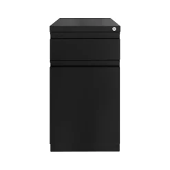 2-Drawer Mobile Vertical File Cabinet, Letter Size, Lockable, 27.75"H x 15"W x 19.88"D, Black (25032) File Cabinets