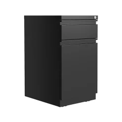 2-Drawer Mobile Vertical File Cabinet, Letter Size, Lockable, 27.75"H x 15"W x 19.88"D, Black (25032) File Cabinets