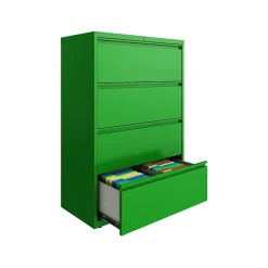 HL10000 Series 4-Drawer Lateral File Cabinet, Locking, Letter/Legal, Screaming Green, 36