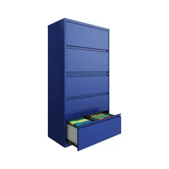 Sale HL10000 Series 5-Drawer Lateral File Cabinet, Locking, Letter/Legal, Classic Blue, 36