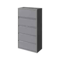 HL10000 Series 5-Drawer Lateral File Cabinet, Locking, Letter/Legal, Arctic Silver, 36